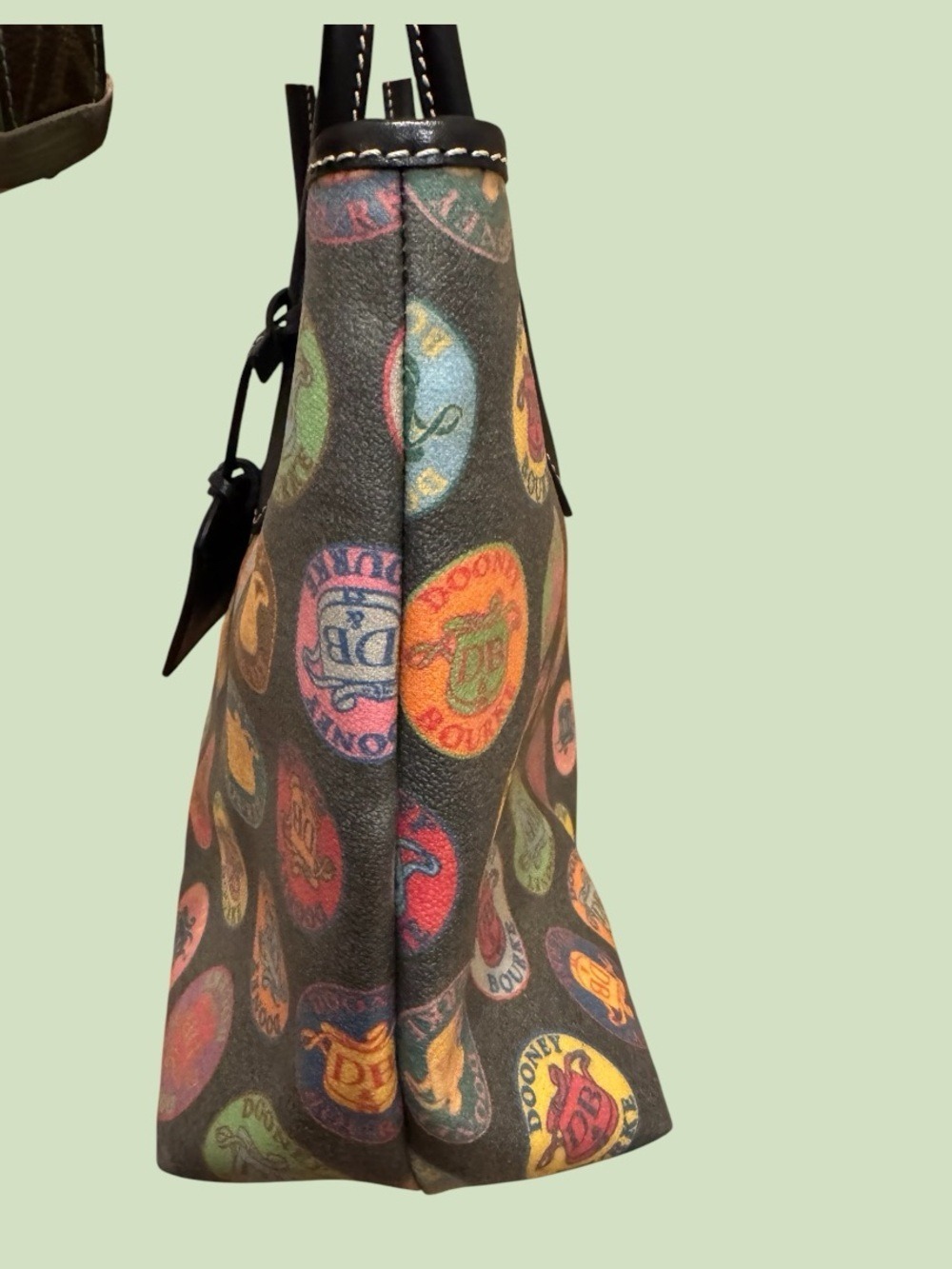 Dooney & Bourke Multicolor DB Medallion Coated Canvas Tote Shoulder Bag - Picture 6 of 16